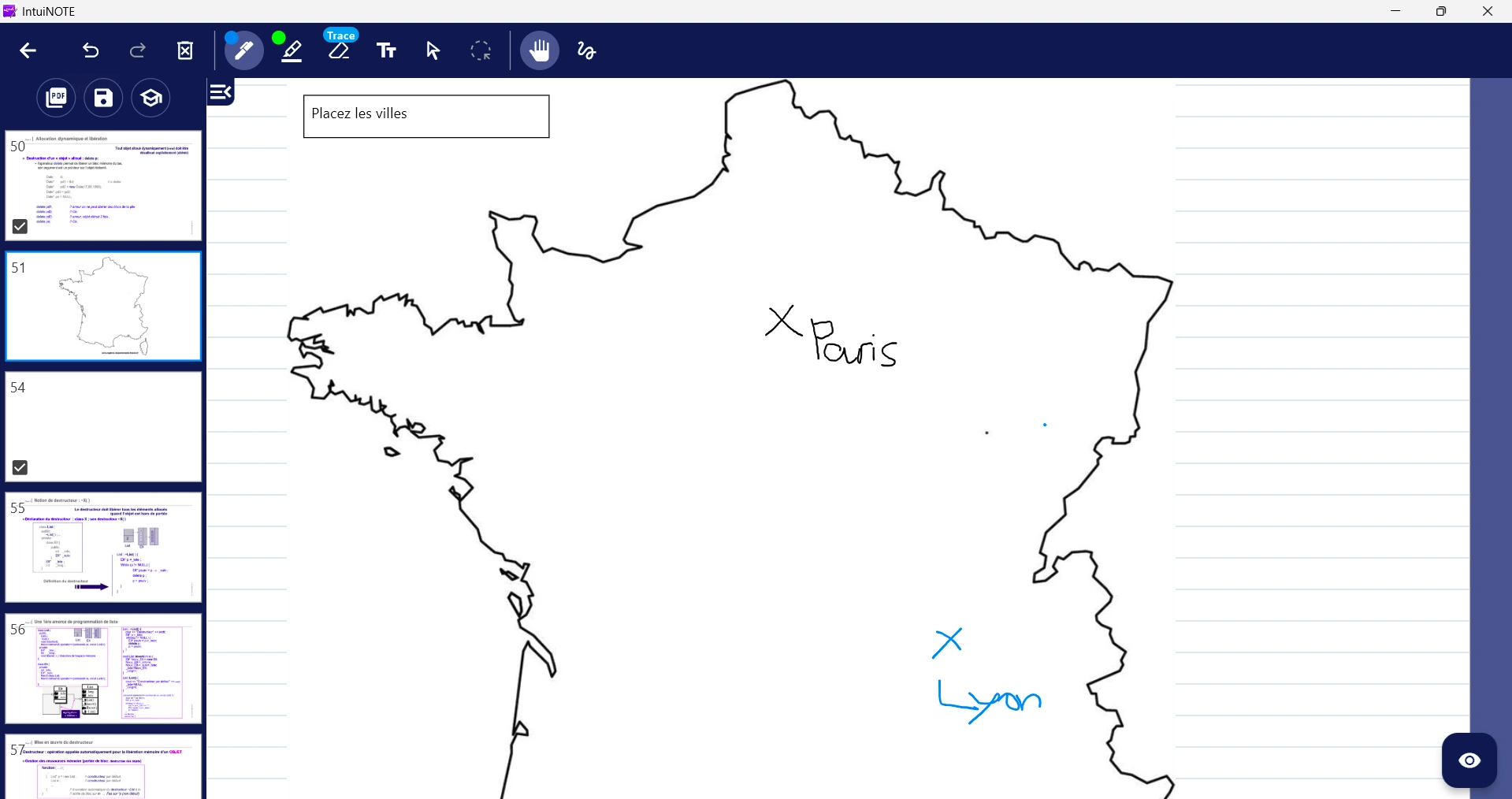 Réponses sur le tableau blanc